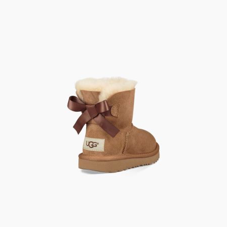 UGG Mini Bailey Bow II Brown Boots for Kids (QHAM35819)